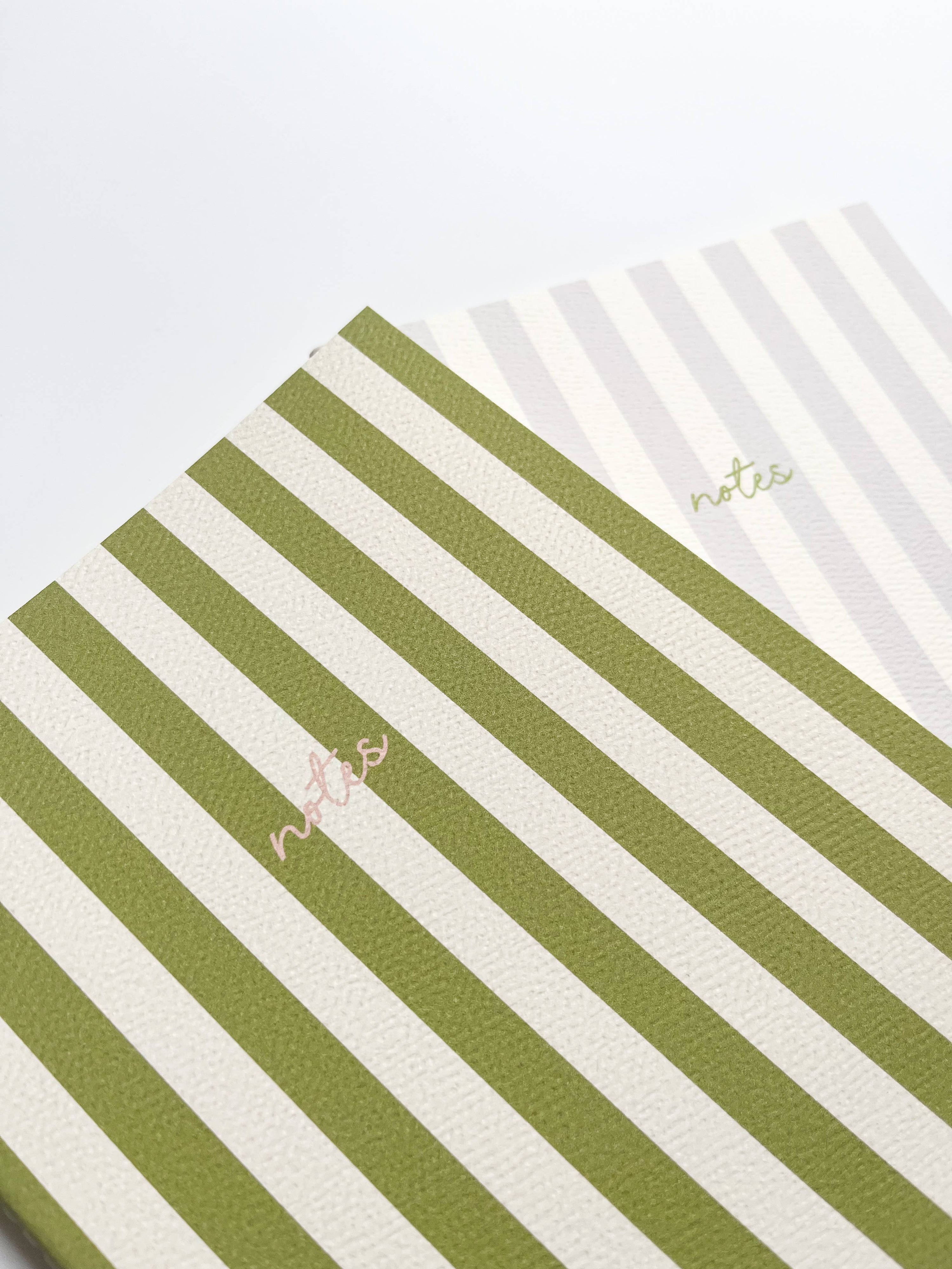 Striped Notebook with Contrast Color: A5 / Pink