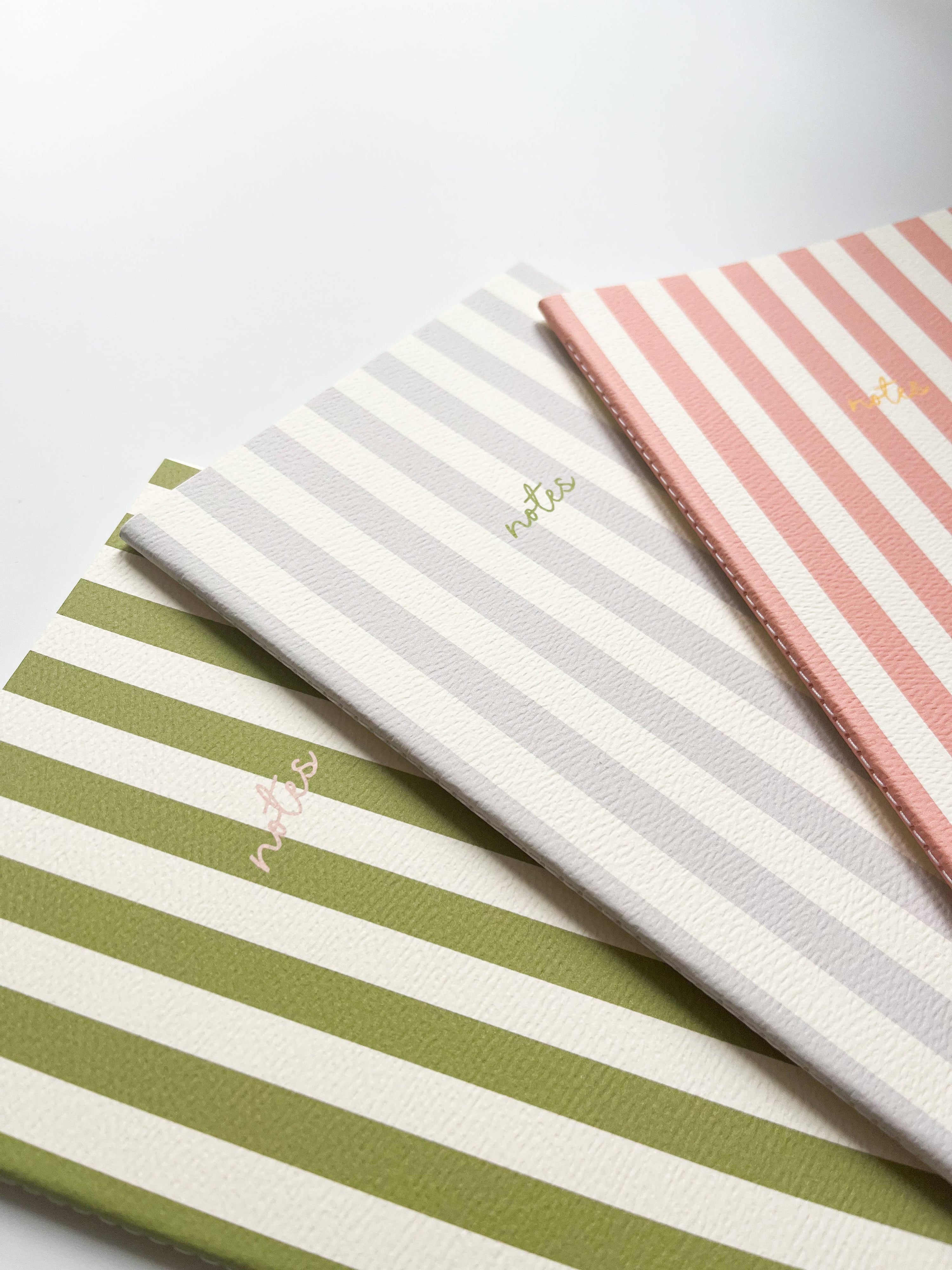 Striped Notebook with Contrast Color: A5 / Pink