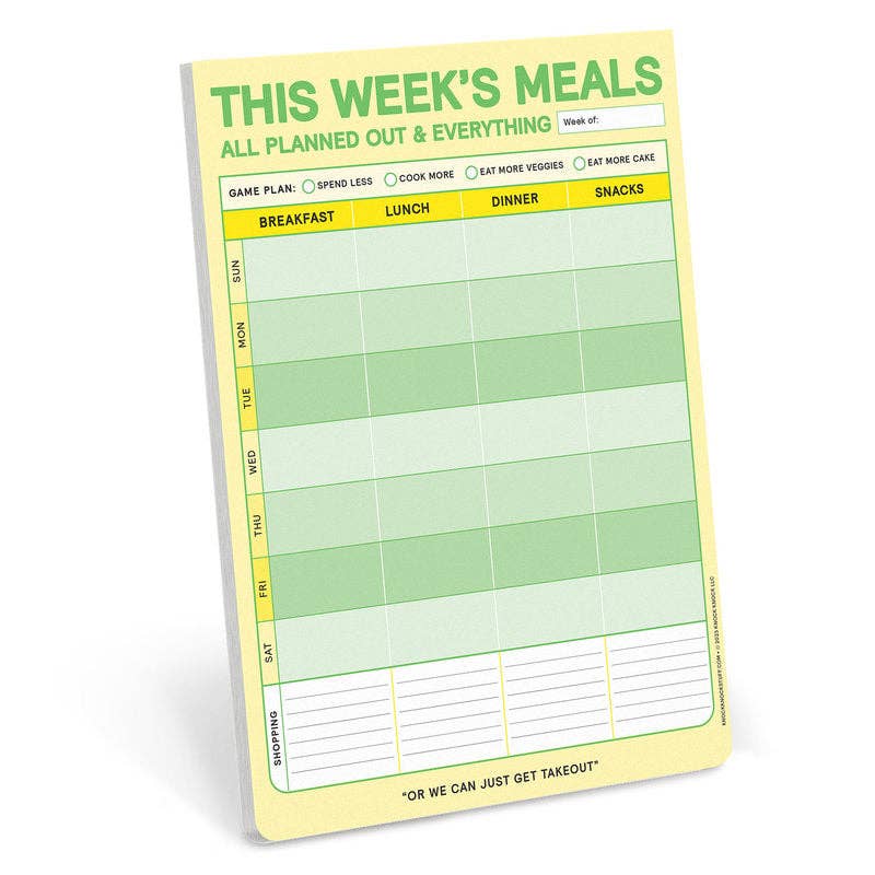 Knock Knock This Week's Meals Big & Sticky Notepads