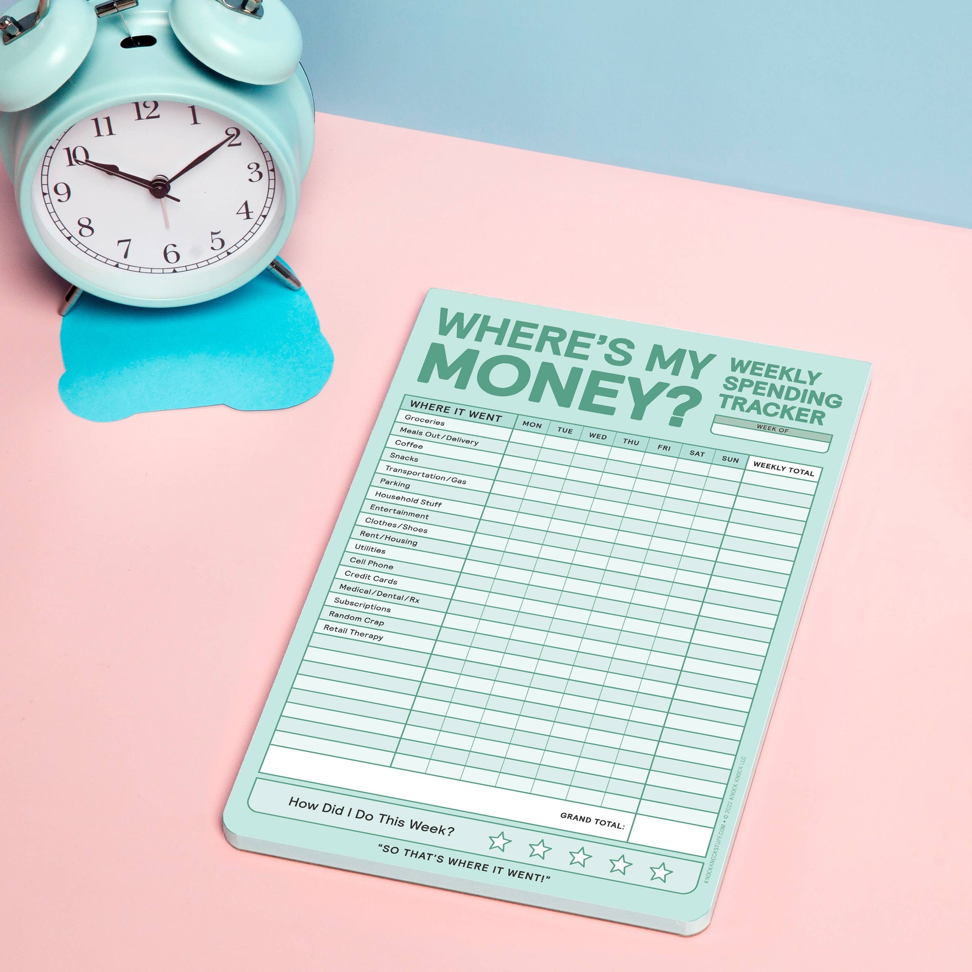 Knock Knock Where's My Money Weekly Budget Tracker Pad (Past