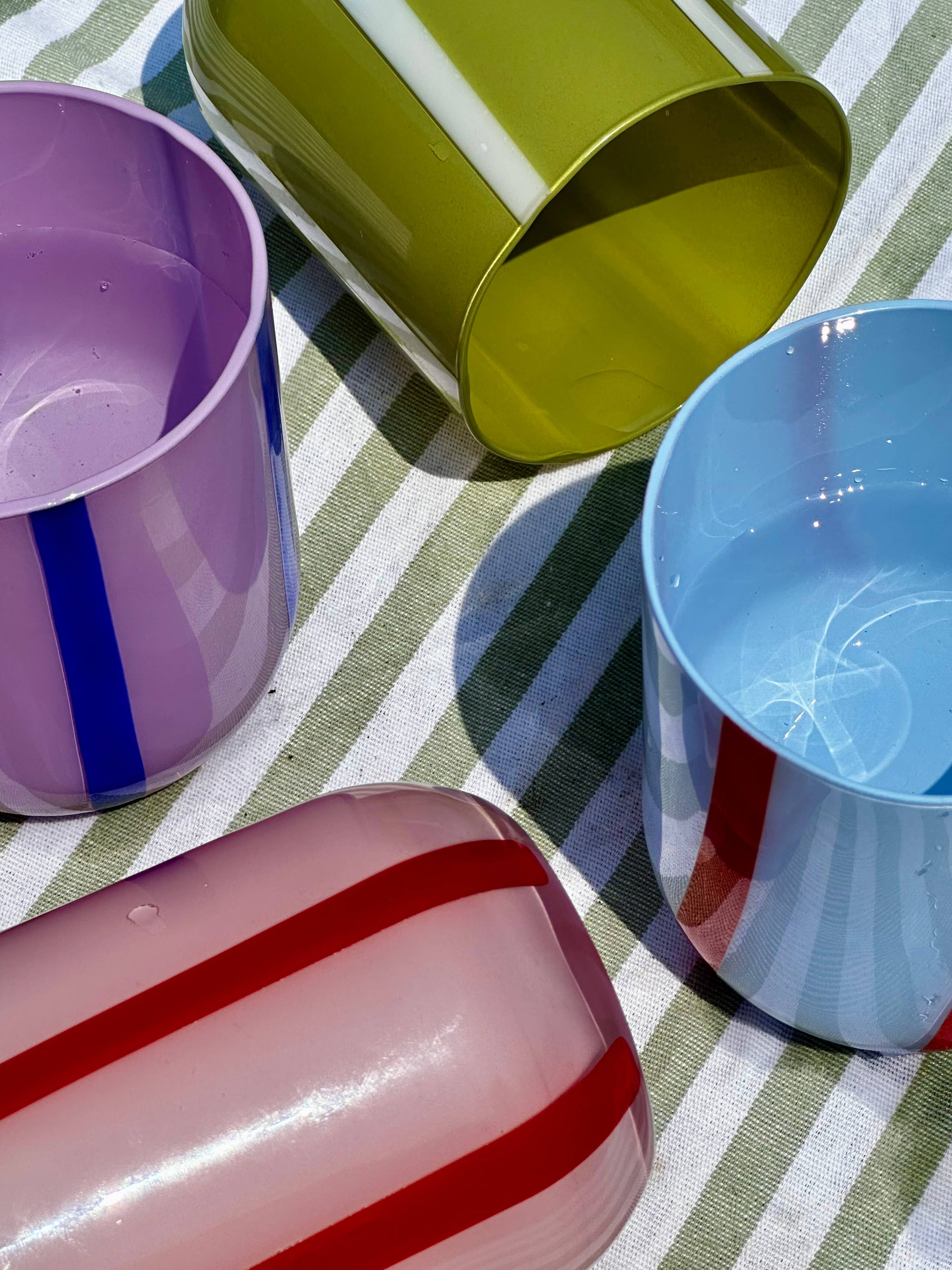 Atina Glassware: Blue & Red