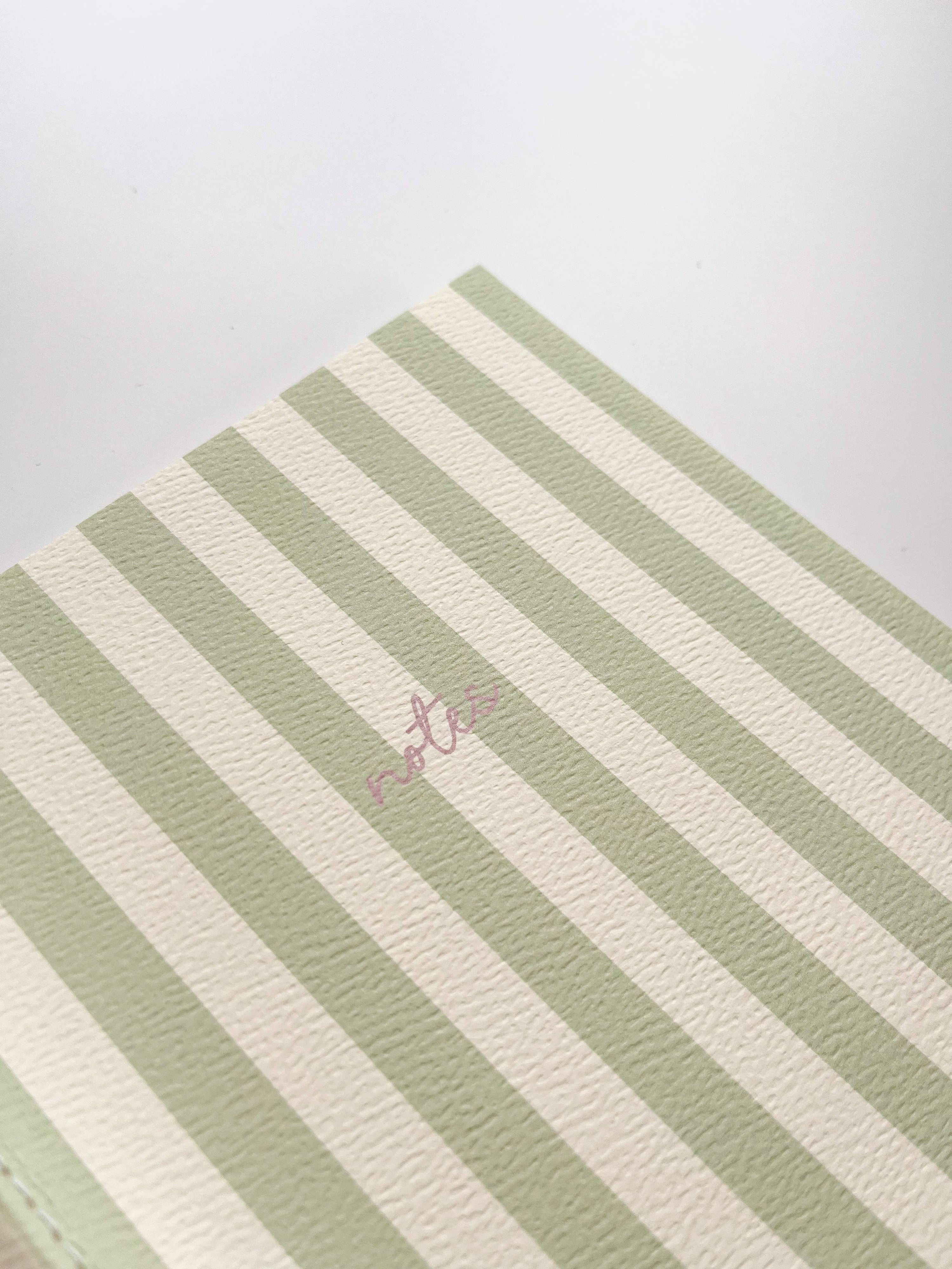 Striped Notebook with Contrast Color: A5 / Pink