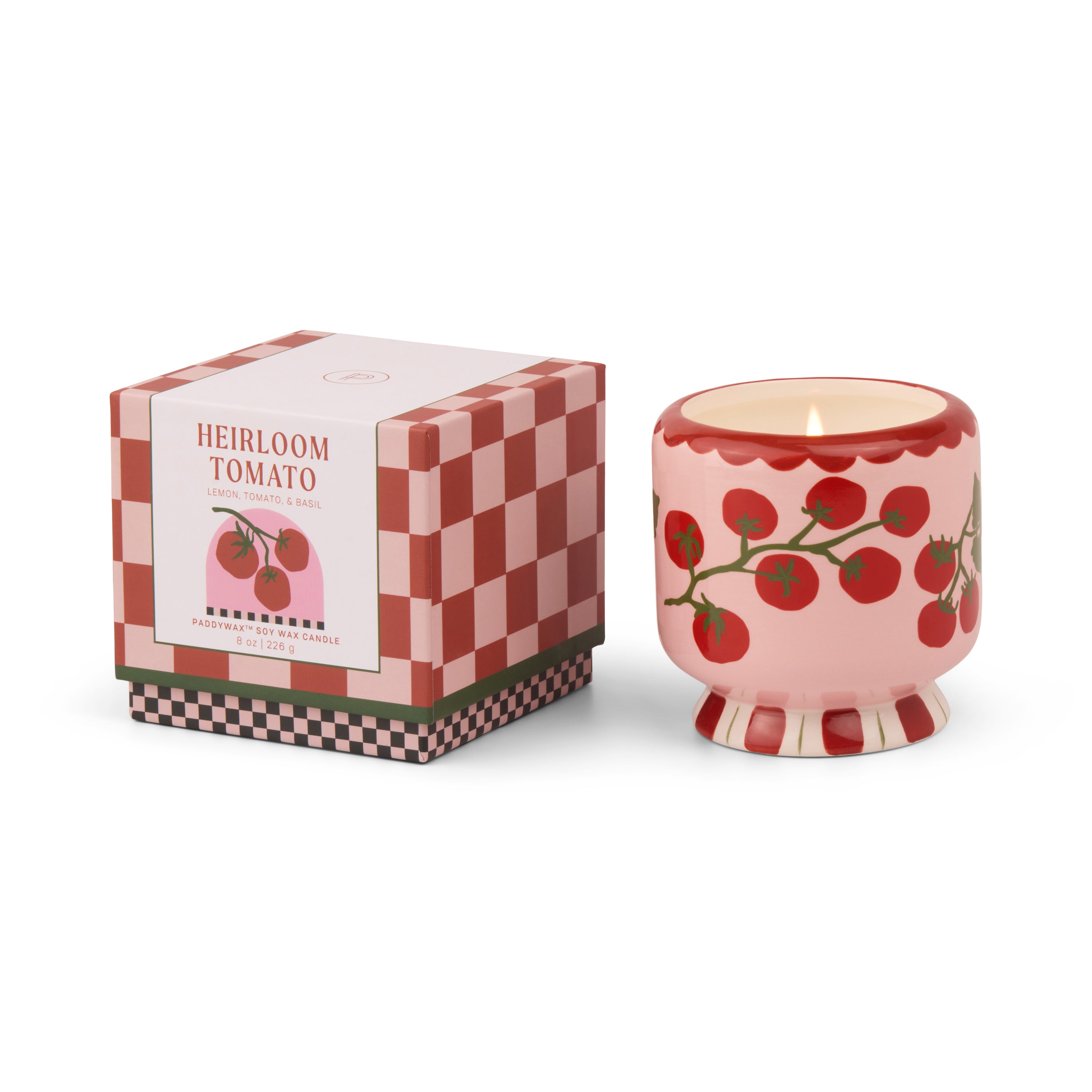 Adopo Tomato Vine Ceramic Boxed Candle - Heirloom Tomato