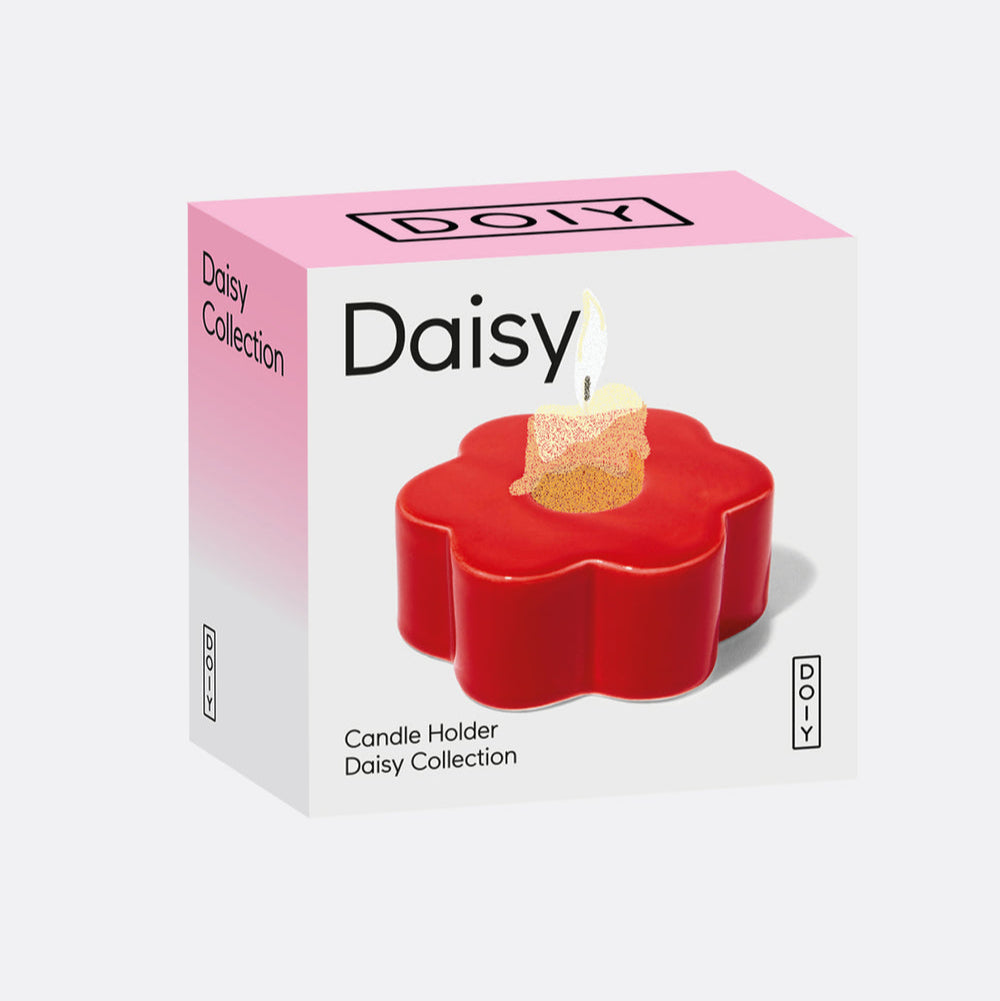 Daisy Candle Holder Red