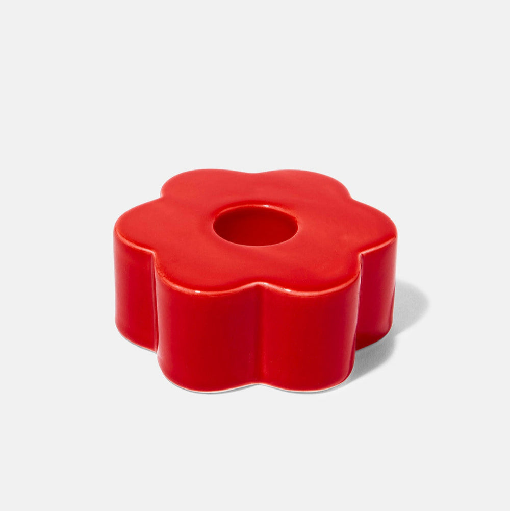 Daisy Candle Holder Red