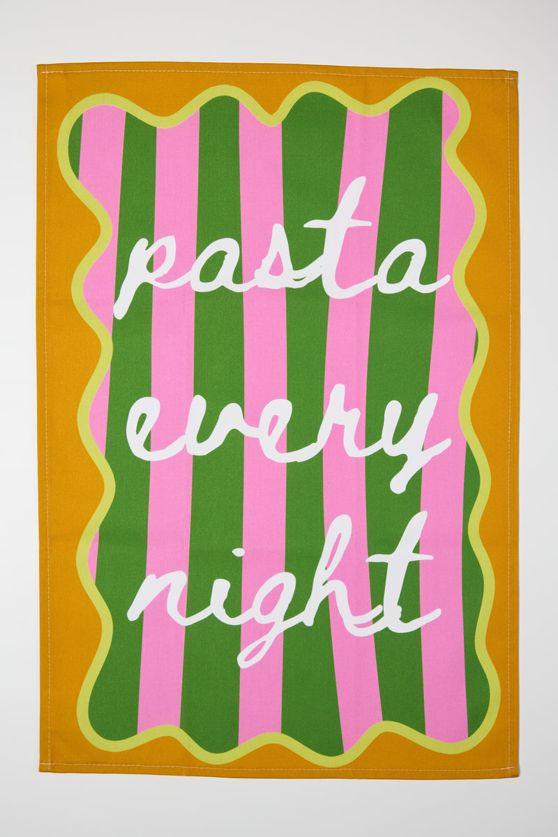 Pasta Every Night Tea Towel