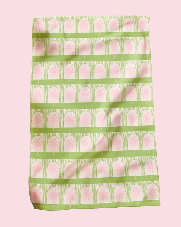 Palm Tile Green Tea Towel