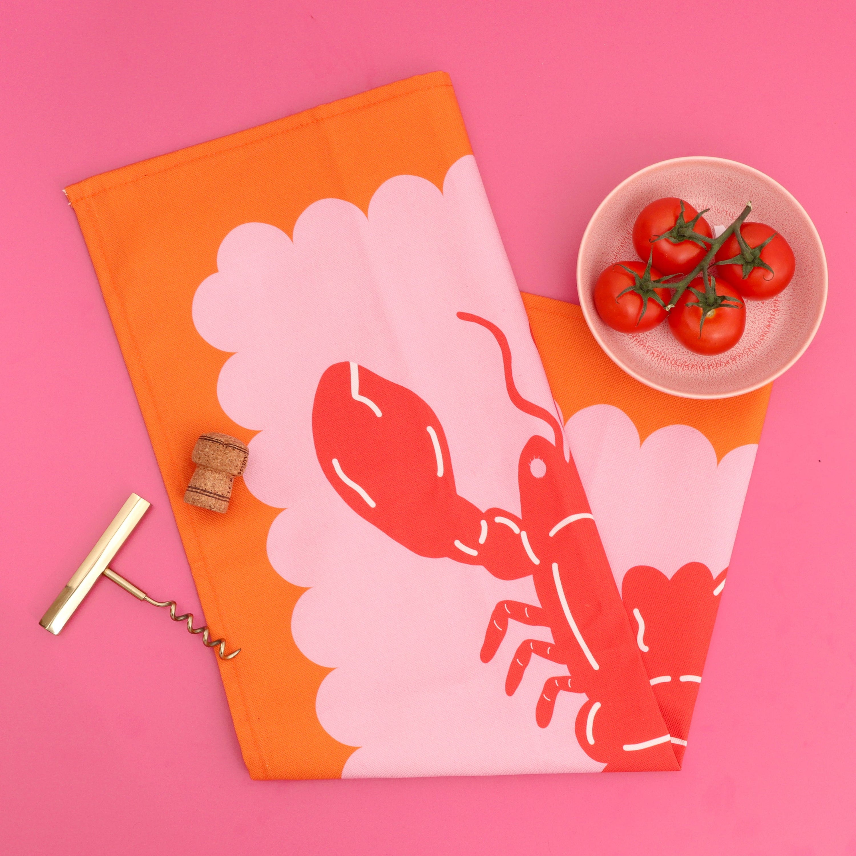 Lobster Scallop Tea Towel