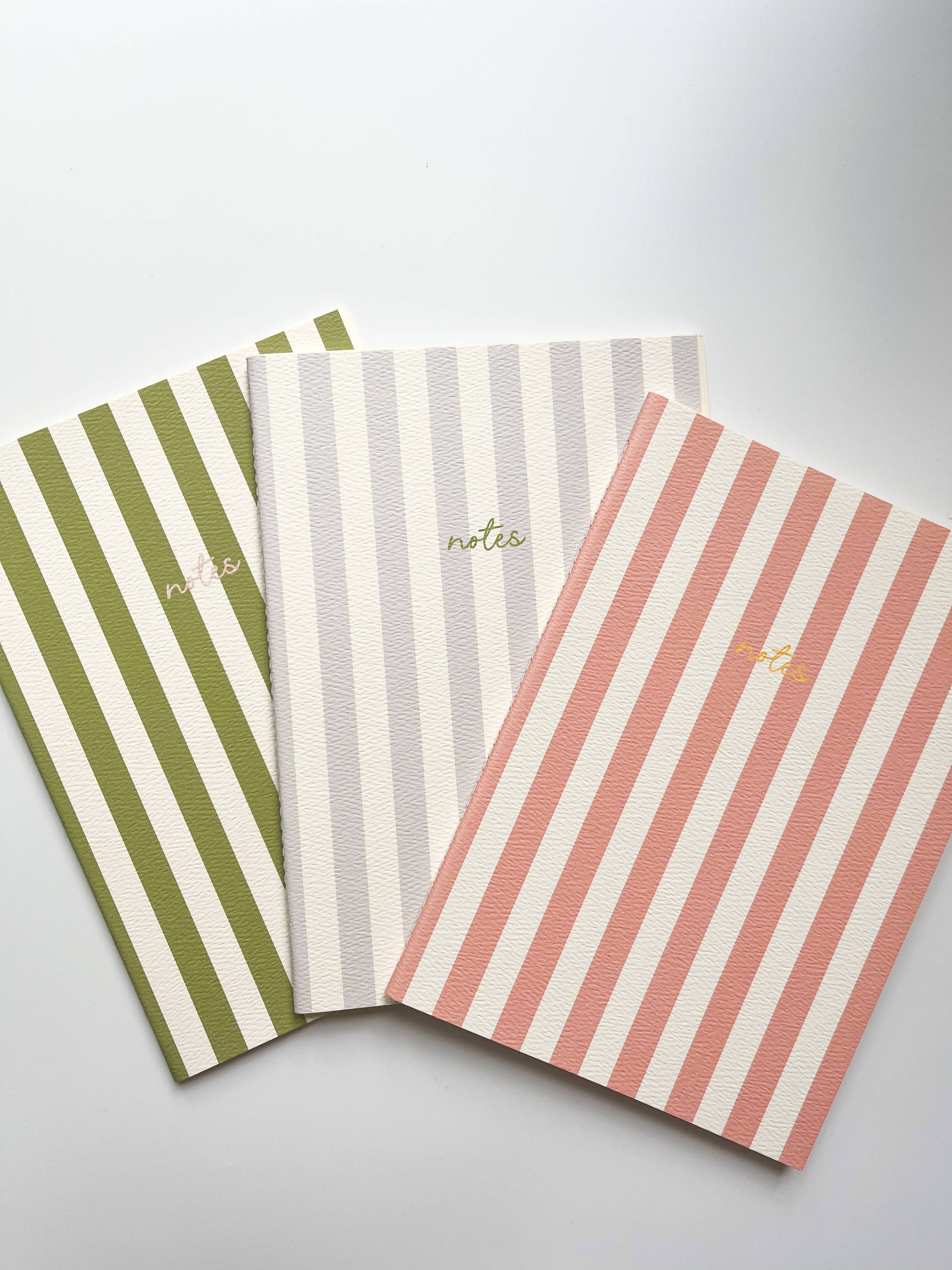 Striped Notebook with Contrast Color: A5 / Pink