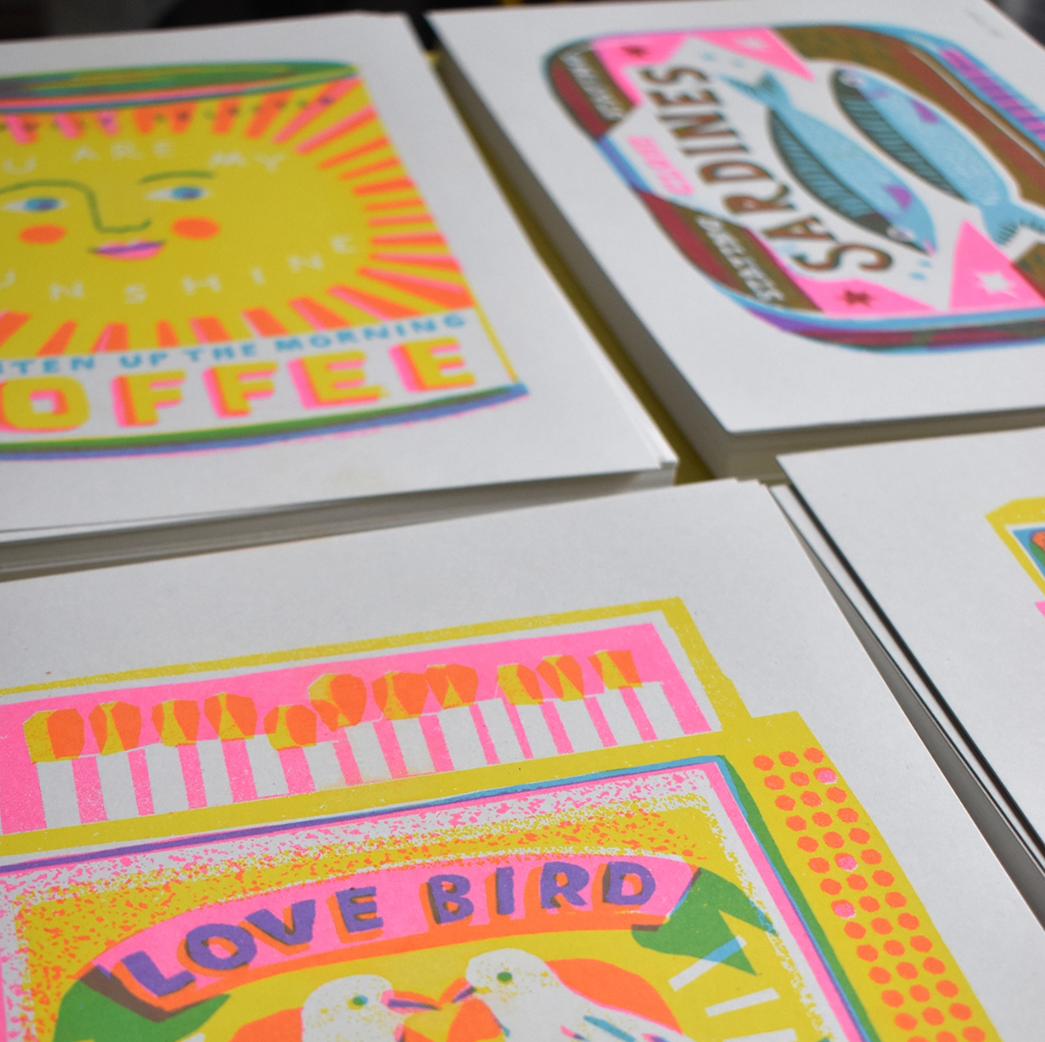 A4 Sardines Risograph Art Print