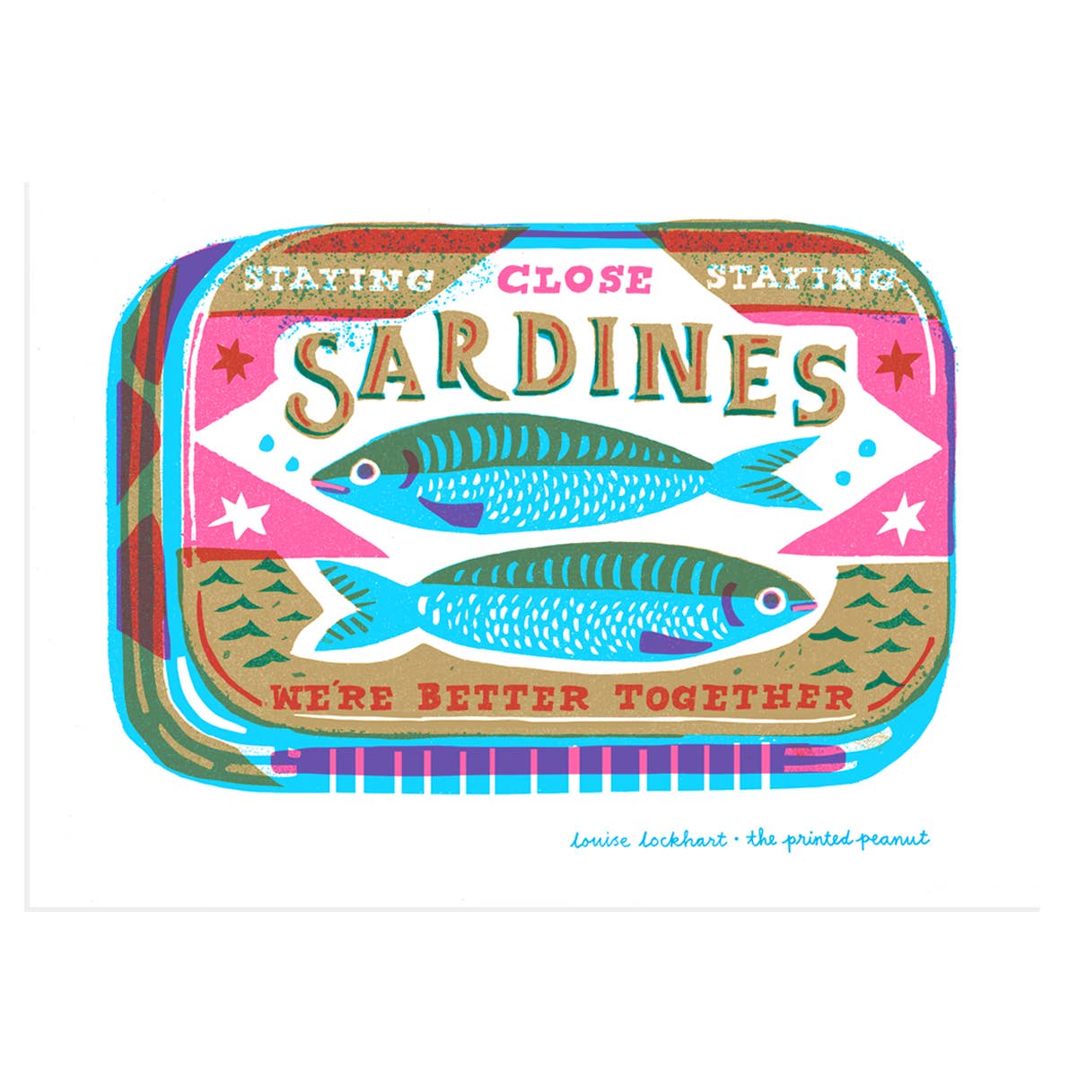 A4 Sardines Risograph Art Print