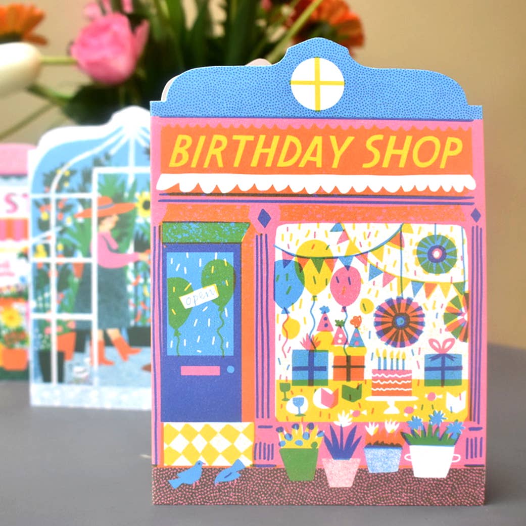 Birthday Shop Die Cut Card