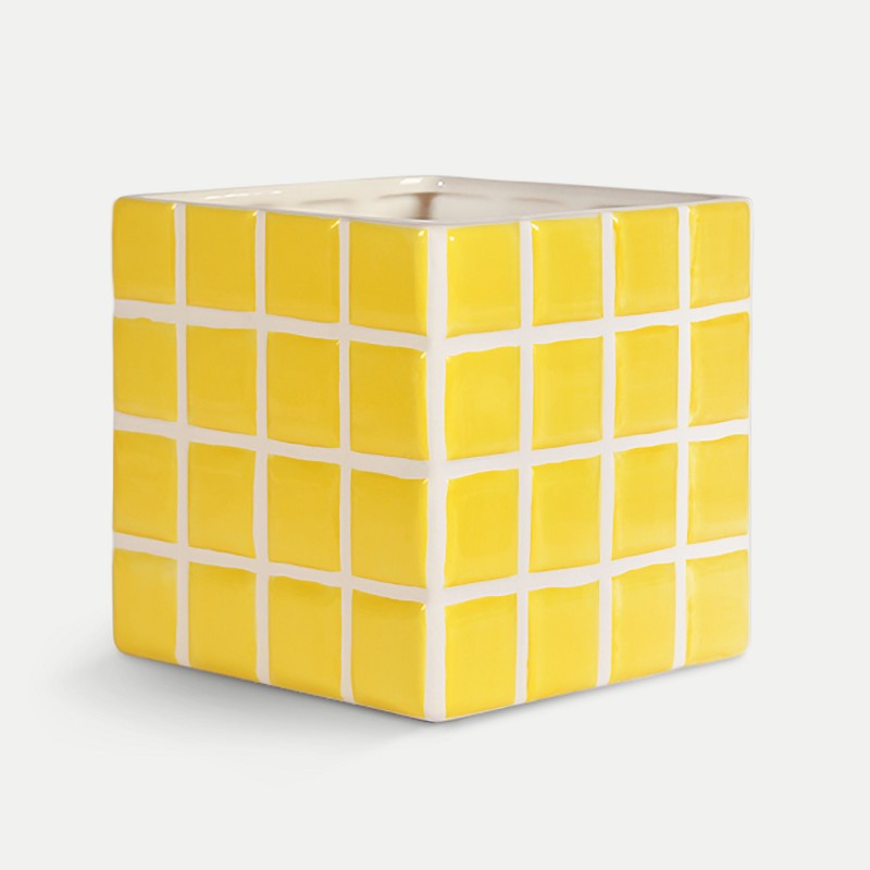 Tiled Planter Yellow